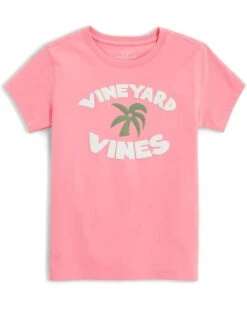 Vineyard Vines Kids Girls Vv Palm Tree Short Sleeves Tee (Little Kid) | Shirts & Tops