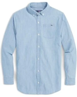Vineyard Vines Kids Boys Chambray Shirt (Little Kid) | Shirts & Tops