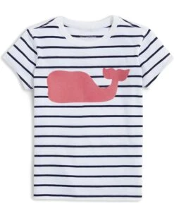 Vineyard Vines Kids Girls' Striped Whale Short Sleeves (Little Kid) | Shirts & Tops