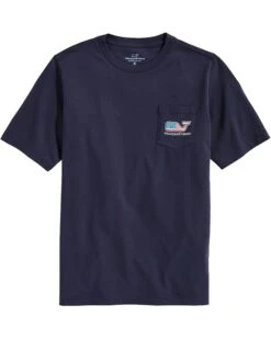 Vineyard Vines Kids Flag Whale Short-Sleeve Pocket Tee (Toddler/Little Kids/Big Kids) | Shirts & Tops
