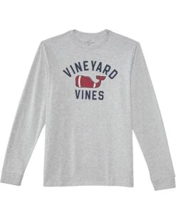 Vineyard Vines Kids Textured Football Long Sleeve Tee (Toddler/Little Kid/Big Kid) | Shirts & Tops