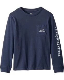Vineyard Vines Kids Long Sleeve Vintage Whale (Toddler/Little Kids/Big Kids) | Shirts & Tops
